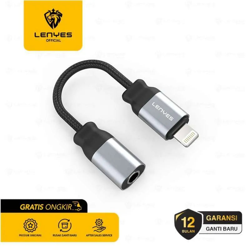 Lenyes AX107 – محول لايتنينج إلى AUX 3.5mm أصلي للآيفون
