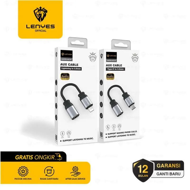 Lenyes AX107 – محول لايتنينج إلى AUX 3.5mm أصلي للآيفون
