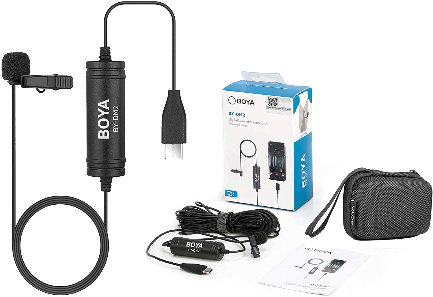 BOYA Digital Lavalier Microphone For Android Devices - Black