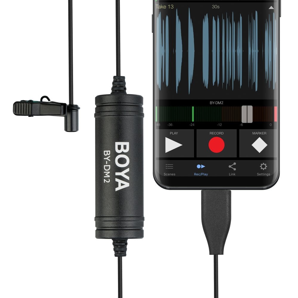 BOYA Digital Lavalier Microphone For Android Devices - Black