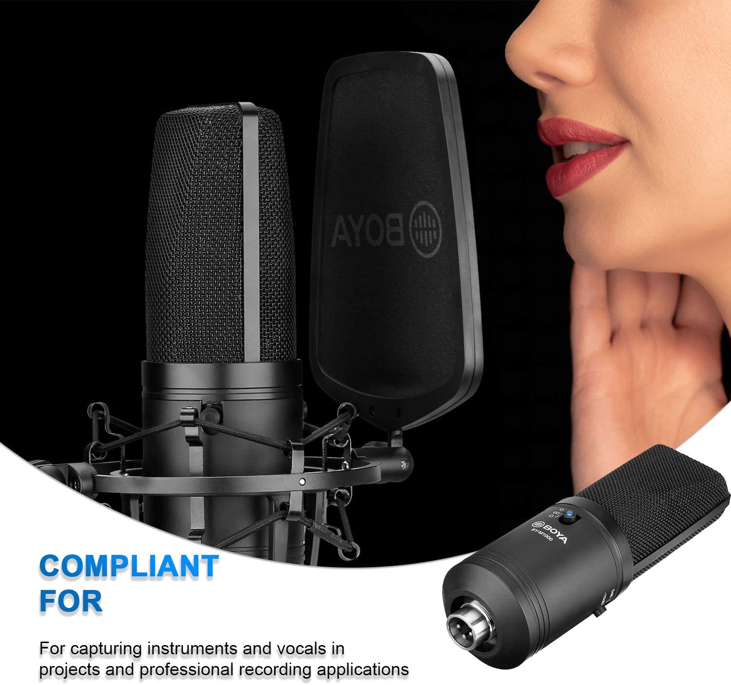 BOYA Large Diaphragm Condenser Microphone - Black BOYA Large Diaphragm Condenser Microphone - Black