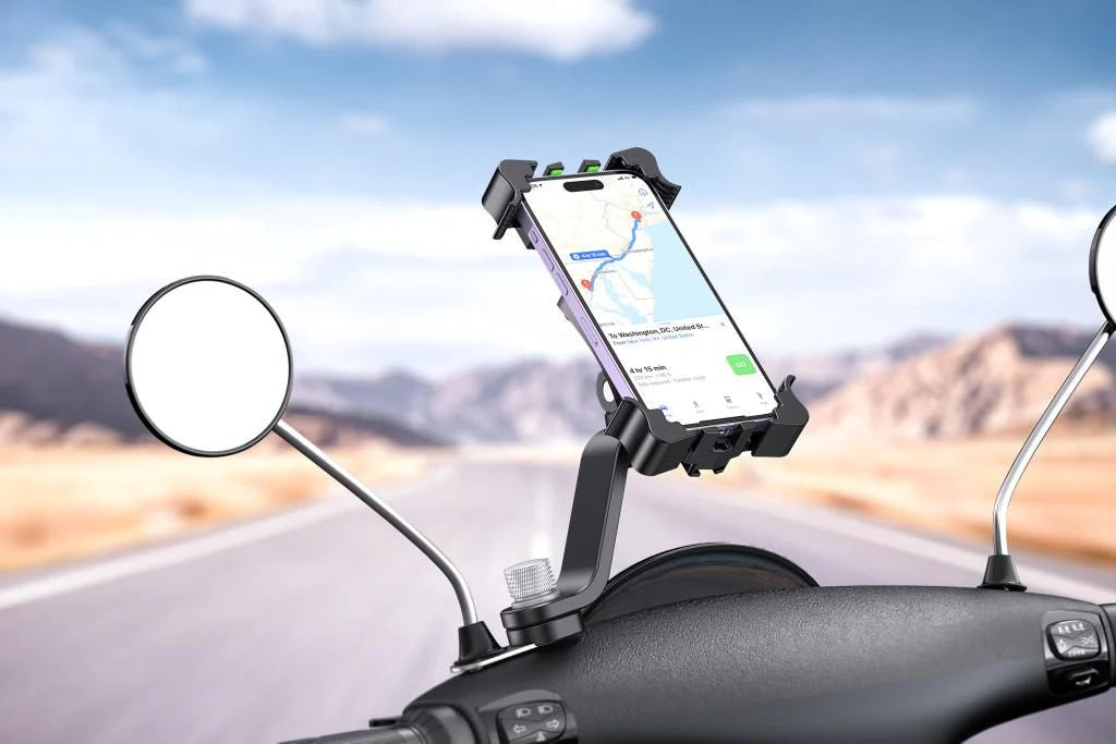 XO C118 Reflector holder type electric or motorized  motorcycle 360° rotation mobile phone holder