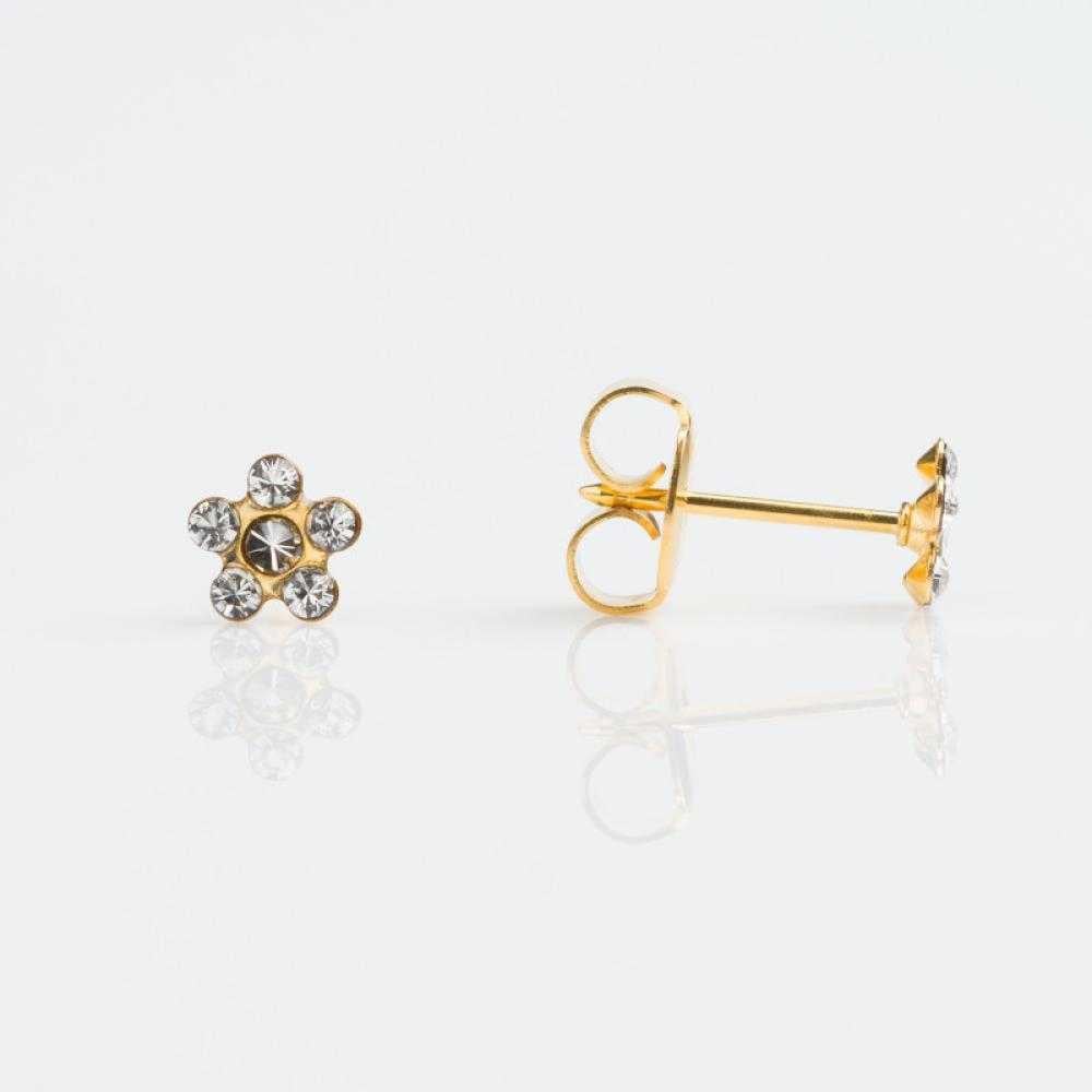 Studex Crystal Daisy April 5MM Gold Plated Earrings for Kids