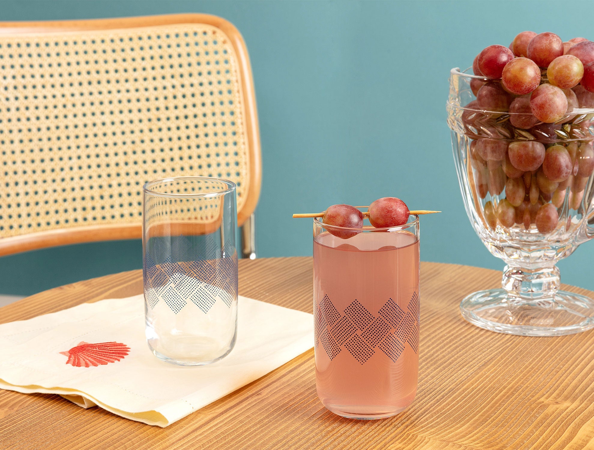 Musette-blue Rugs4-piece Beverage Glass Set - Madame Coco JO
