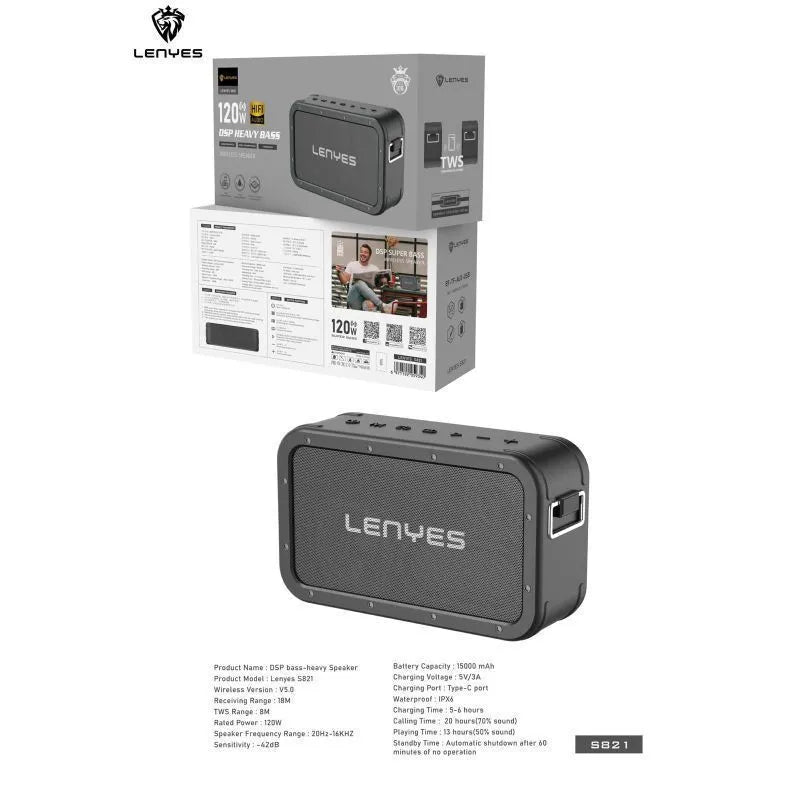 Lenyes S821 Wireless Speaker 120W 15000mAh Battery