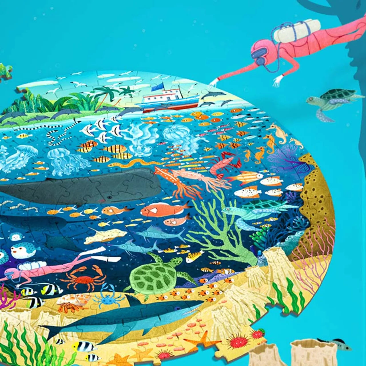 Mideer Round Puzzle Dive into the Sea – 150P Mideer Round Puzzle Dive into the Sea – 150P