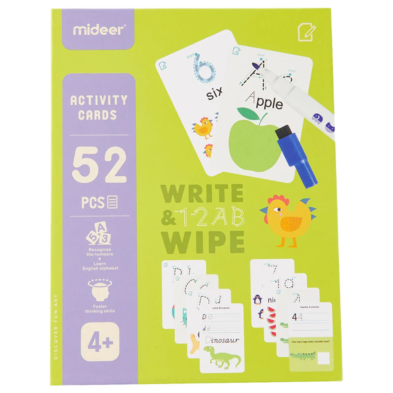 Mideer Write & Wipe Cards - 123 & ABC