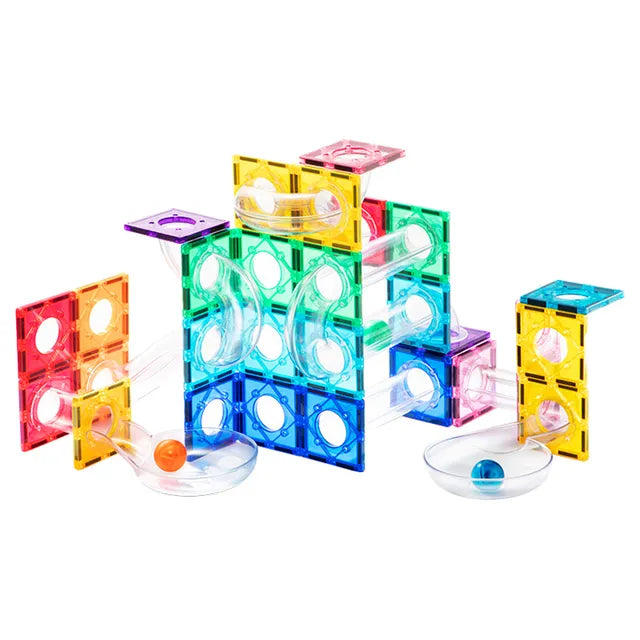 Mideer Colorful Magnetic Tiles 100PCS – Marble Run