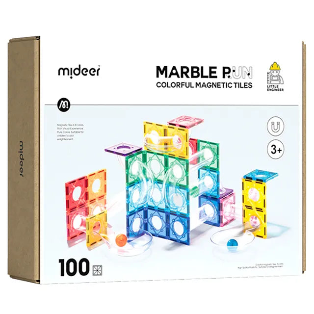 Mideer Colorful Magnetic Tiles 100PCS – Marble Run