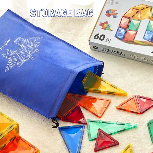 Mideer Colorful Magnetic Tiles 100PCS – Marble Run Mideer Colorful Magnetic Tiles 100PCS – Marble Run