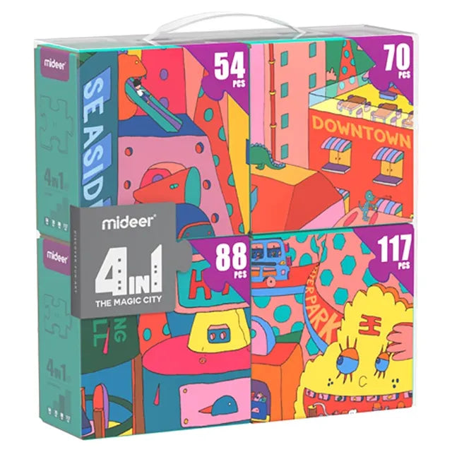Mideer 4 in 1 Puzzle – City