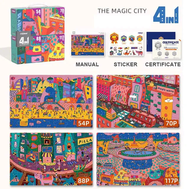 Mideer 4 in 1 Puzzle – City Mideer 4 in 1 Puzzle – City