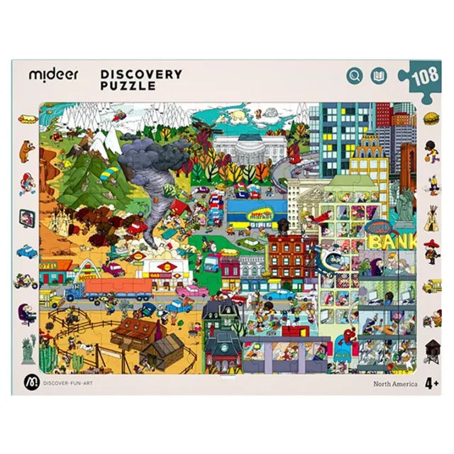 Mideer Discovery Puzzle Big World Small World-North American
