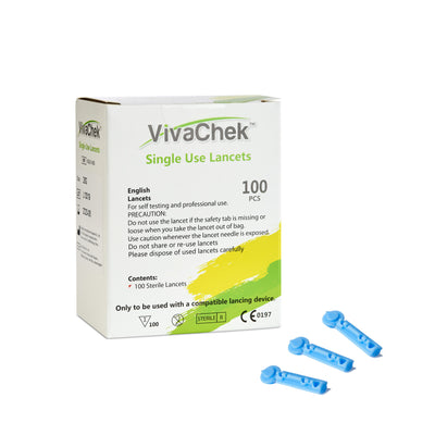 VivaChek 28G Lancets – 100-Piece Box
