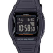 Casio Digital Sports Resin Strap Black Dial Quartz W-201-1B
