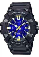 Casio Long Life Black Rubber Blue Dial For Men MW-610H-2A