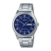 Casio MTP-V006D-2B Men's Stainless Steel Easy Reader Black Dial Day Date Analog