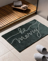 Madame Coco Espritmer Bath Mat – Soft, Non-Slip & Absorbent Bathroom Rug in Green & White