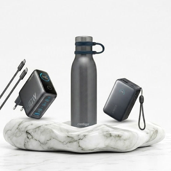 Power & Hydration Bundle | Anker Charger + Power Bank + Contigo Bottle