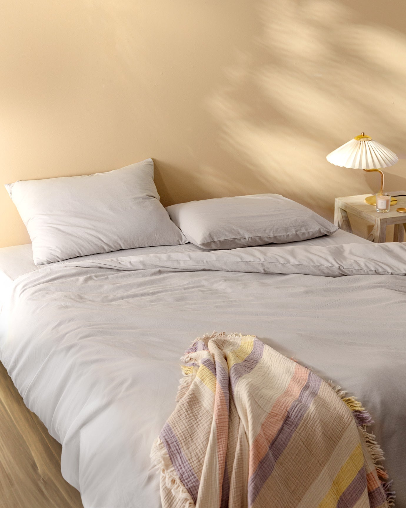 Carla Single Size Fitted Washed  Duvet Cover Set - Madame Coco JO