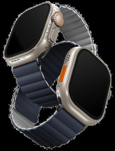 UNIQ Revix Reversible Magnetic Apple Watch Strap 49/45/44/42mm - (Storm Blue/ Chalk Grey)