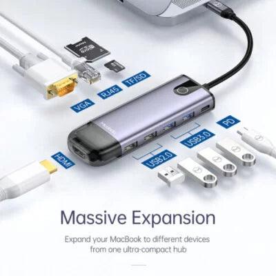 Mcdodo 10 in 1 Multi-Function Expand Adapter for Fast Charging - Gray