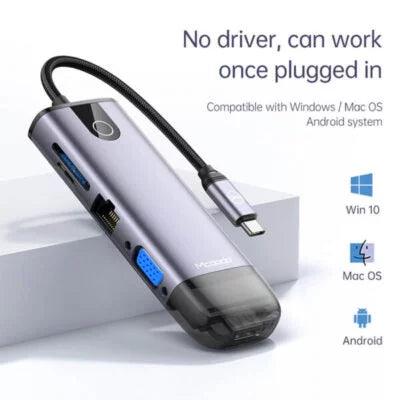 Mcdodo 10 in 1 Multi-Function Expand Adapter for Fast Charging - Gray