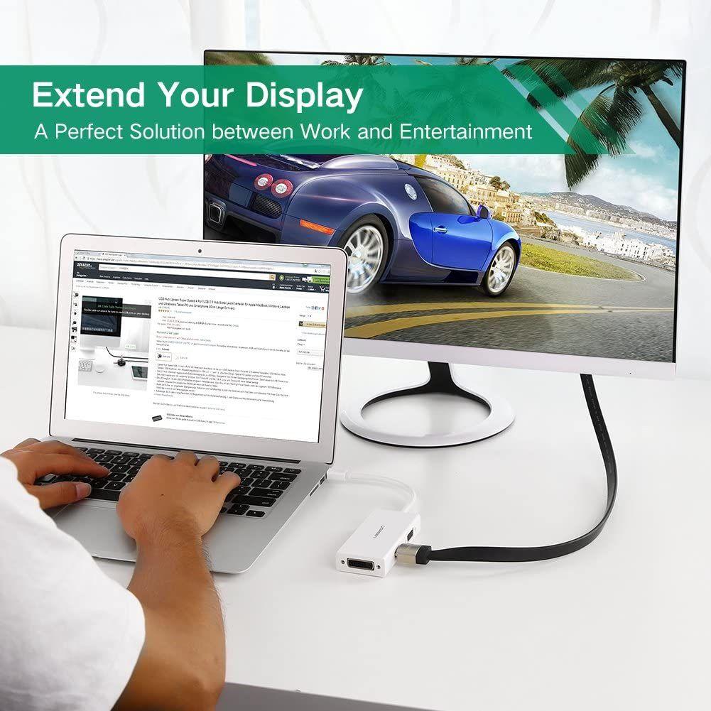 UGREEN Mini DP to HDMI/VGA/DVI Converter (White)