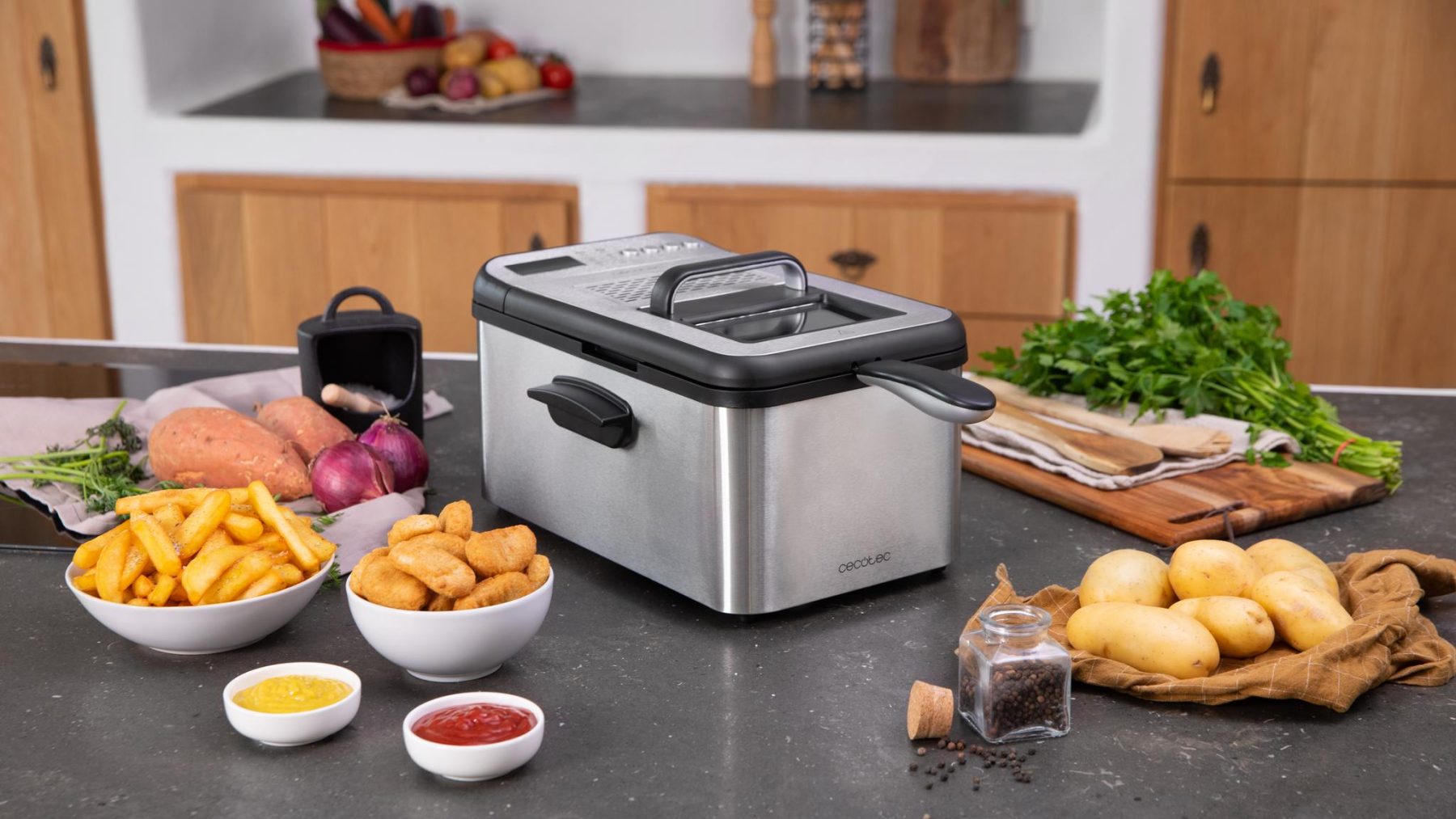 Cecotec CleanFry Luxury 3000 Digital Deep Fryer 3.2L 2400W Stainless Steel
