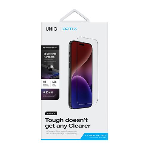 Uniq Optix Vivid Clear Iphone 15 Pro Max 6.7 Glass Screen Protector Uniq Optix Vivid Clear Iphone 15 Pro Max 6.7 Glass Screen Protector