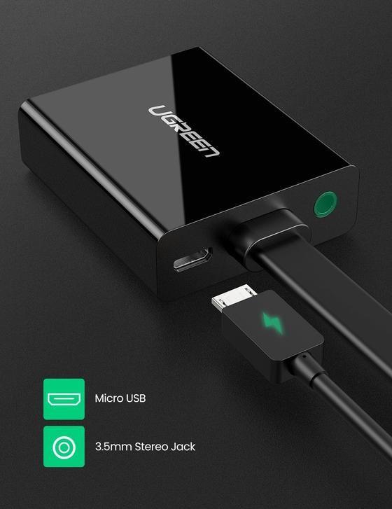UGREEN HDMI to VGA Converter 25cm (Black) UGREEN HDMI to VGA Converter 25cm (Black)