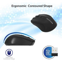 Promate Clix-8 Portable Optical Wireless Mouse with USB Nan Receiver 10m Working Distance, Auto Sleep Function