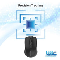 Promate Clix-8 Portable Optical Wireless Mouse with USB Nan Receiver 10m Working Distance, Auto Sleep Function