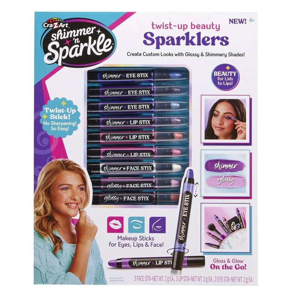CraZArt Shimmer N Sparkle Twist Up Beauty Sparklers | Kids Makeup Play Set (SNS-65703)