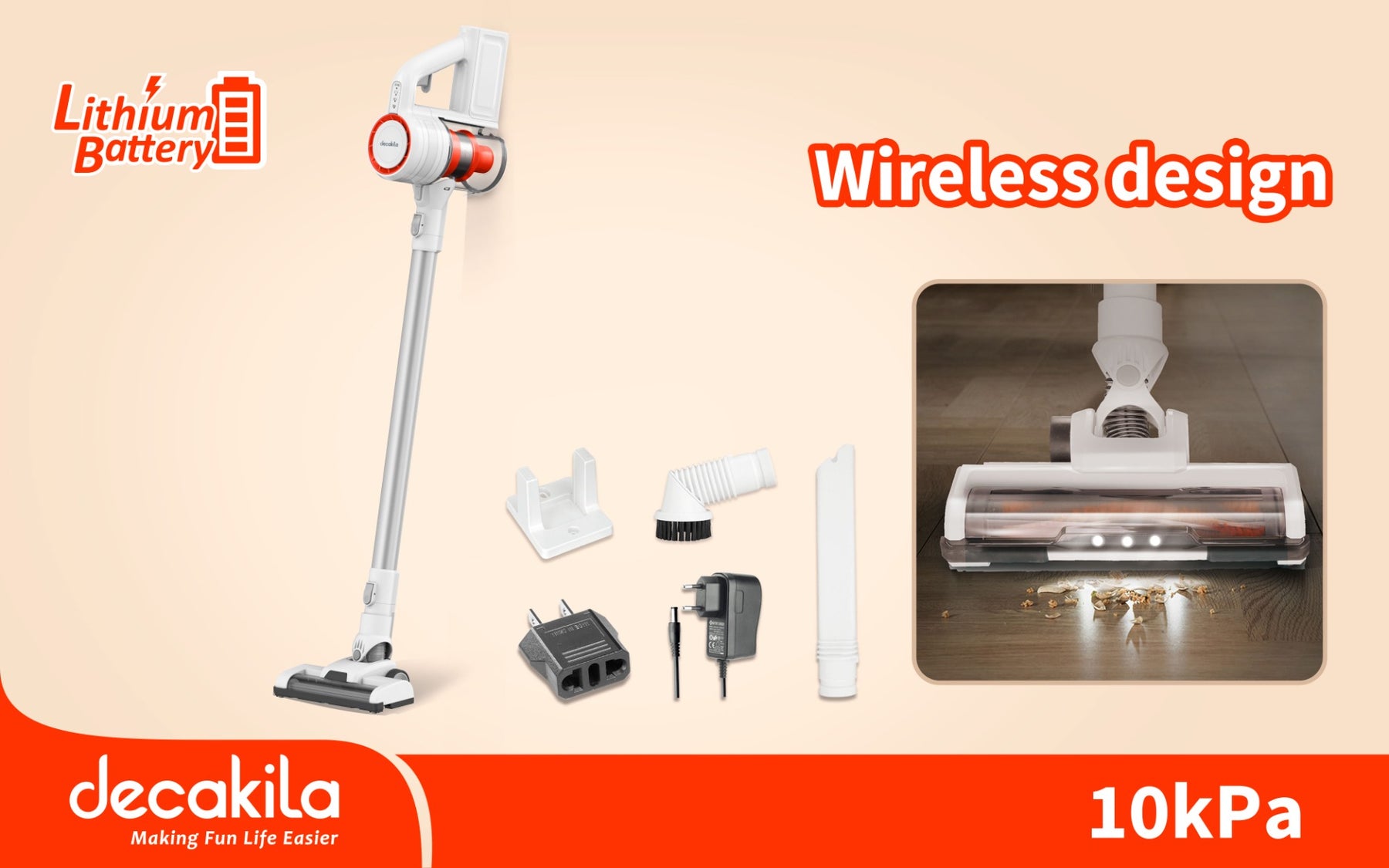 Decakela 140W Cordless Vacuum Cleaner (CUCV001W) Decakela 140W Cordless Vacuum Cleaner (CUCV001W)
