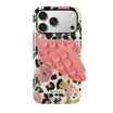 Gllppa WILDCLAN Case for Samsung Galaxy S25 Ultra, Leopard Print Floral Glossy 2-in-1 Film Case with Pink Suction Cup Set
