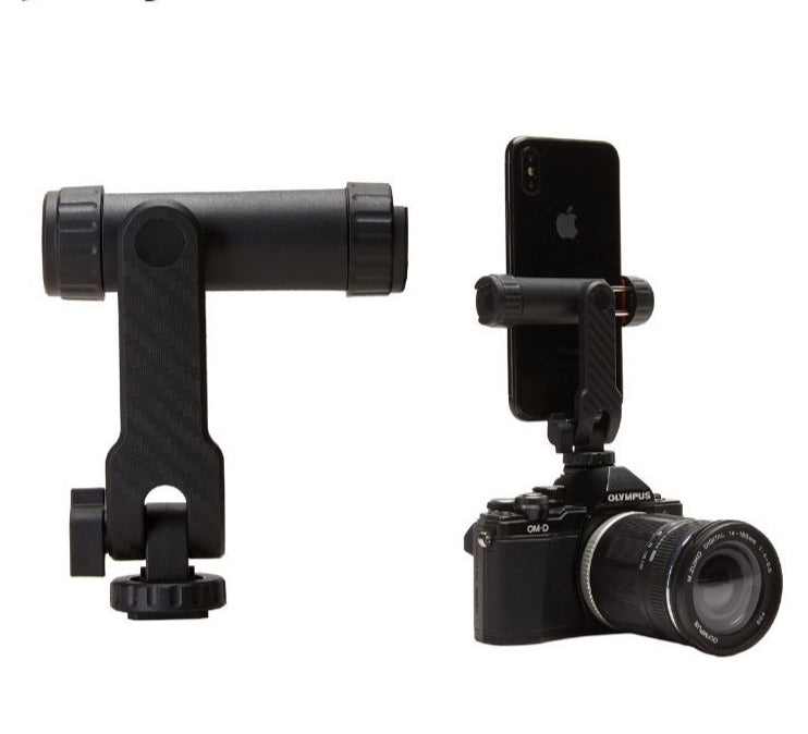 Jmary Double Cold Shoe Extension Mobile Holder Clip - Black Jmary Double Cold Shoe Extension Mobile Holder Clip - Black