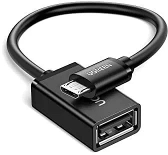 UGREEN Micro USB Male to USB-A Female Cable with OTG Nickel Plating 15cm (Black)