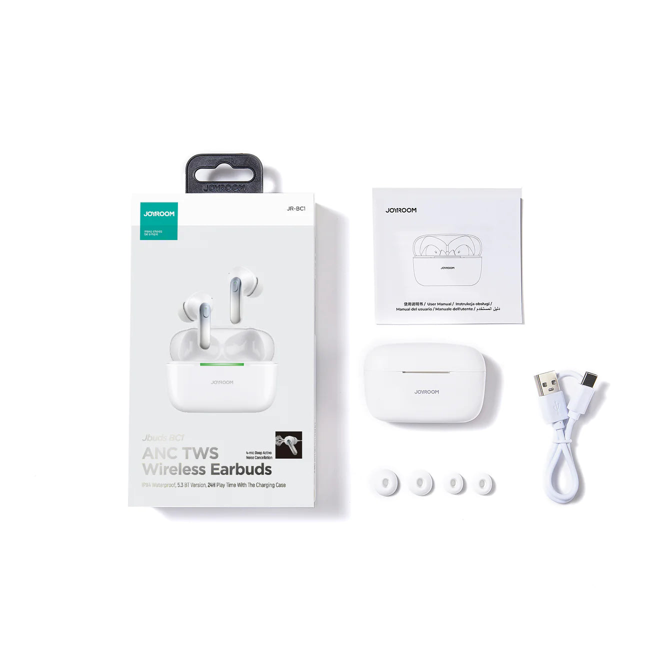 Joyroom Jbuds Series True Wireless ANC Earbuds - White Joyroom Jbuds Series True Wireless ANC Earbuds - White