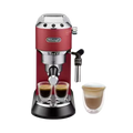 Delonghi Espresso Machine Dedica Style  with 15-bar pressure and 1.1L capacity 1300 W Red