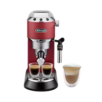 Delonghi Espresso Machine Dedica Style  with 15-bar pressure and 1.1L capacity 1300 W Red