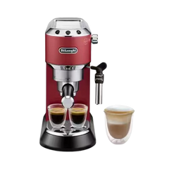Delonghi Espresso Machine Dedica Style  with 15-bar pressure and 1.1L capacity 1300 W Red