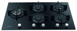 Ariston AGS 92S/BK Built-In Gas Hob 90 cm Black Glass