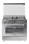 Elba C9X 888 N Gas Cooker 90 cm Silver and 2 Fans for Cooling and Distribution