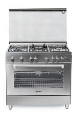 Elba C9X 888 N Gas Cooker 90 cm Silver and 2 Fans for Cooling and Distribution