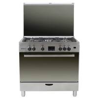 Nara NAXM 9010 / PROFESSIONAL Gas Cooker 90 cm 5 Gas Burners Matt Stainless steel Cast Iron Pan Support With 2 Fans