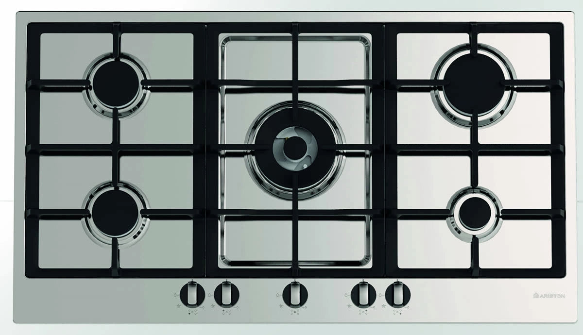 Ariston PK 951 T GH Gas Hob Built in 5 Burners 90 cm Cast Iron Pan Support