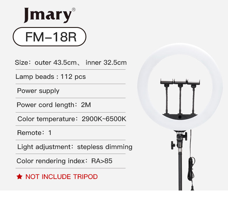 Jmary 18inch selfie ring light - Black Jmary 18inch selfie ring light - Black