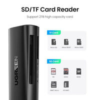 UGREEN قارئ كروت USB 3.0 مزدوج – SD وTF في وقت واحد