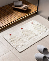 Madame Coco Esprit Bath Mat – Soft, Non-Slip & Absorbent Luxury Bathroom Rug in Cream, Gold & Red
